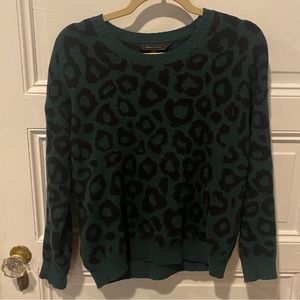 BCBG MaxAriza sweater! Green with black spots. Barely been used!